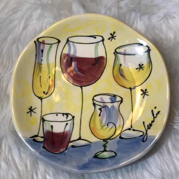 2 Happy Hour Vino Plates by Julia Junkin' - Picture 2 of 9